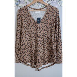 Abercrombie & Fitch NWT Medium Leopard Soft Comfy Casual Lounge Top
